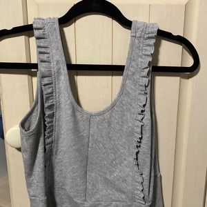 Grey ruffled tank top